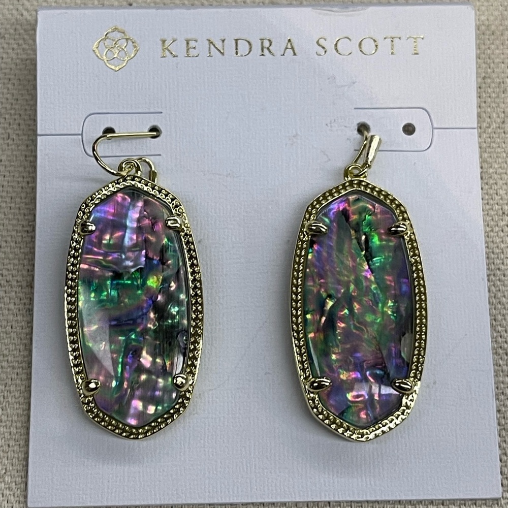 NWT Kendra Scott Elle Abalone Shell Earrings